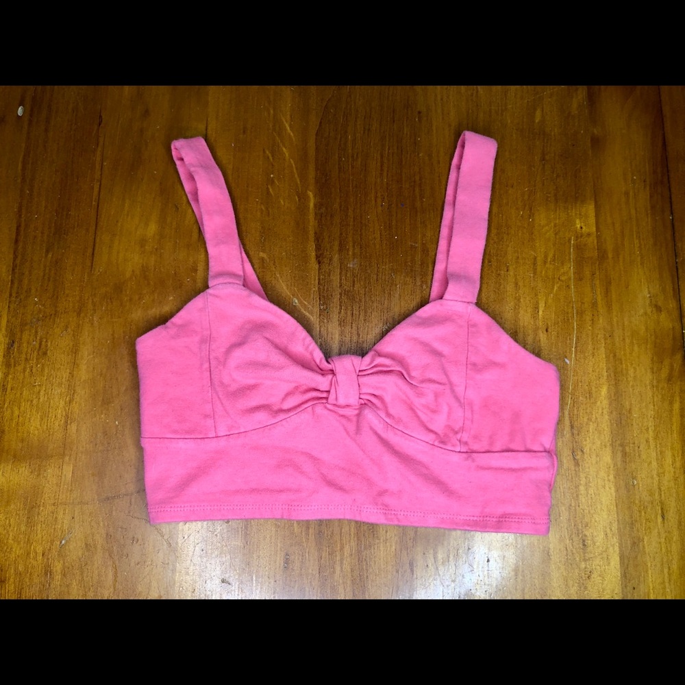 Mudd Bright Pink Bow Crop Top Size Medium Women’s